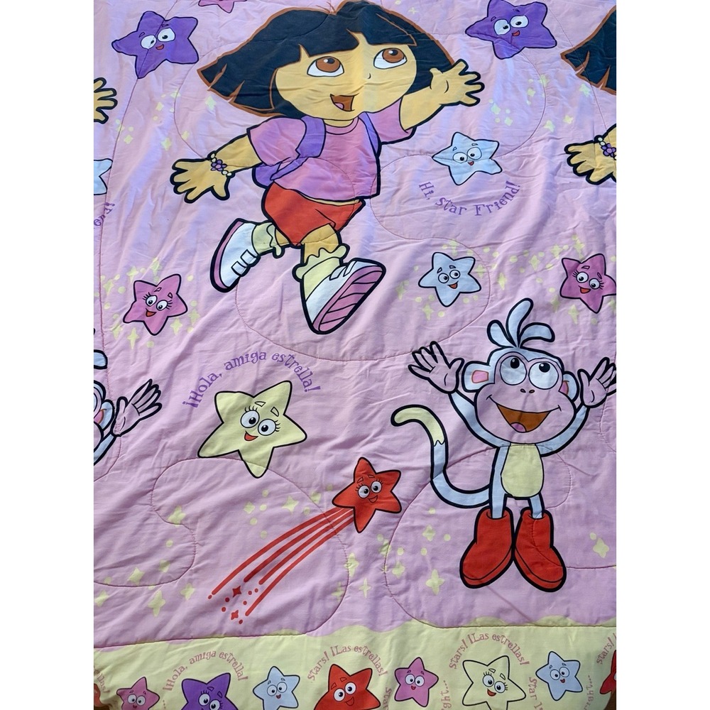 Dora the Explorer and Boots Vintage Quilted Twin Comforter Explorer Stars